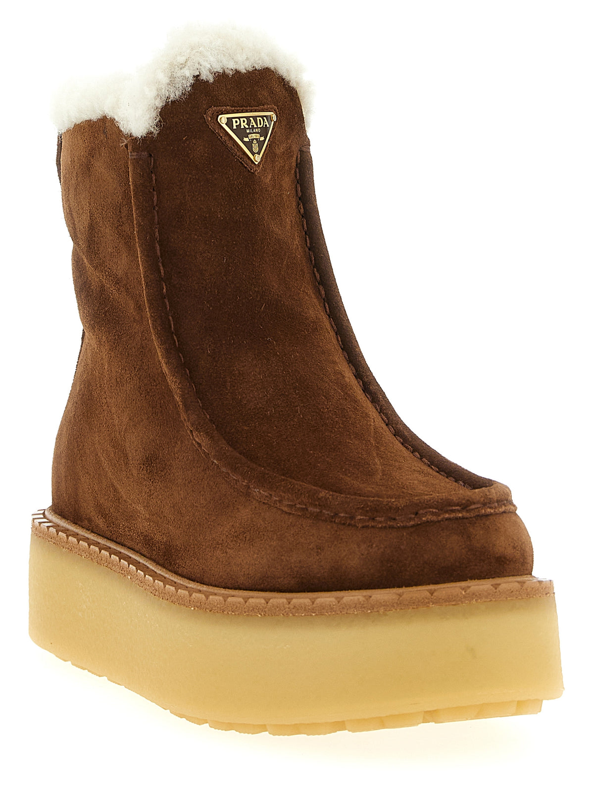 Prada | Brown Calfskin Ankle Boots