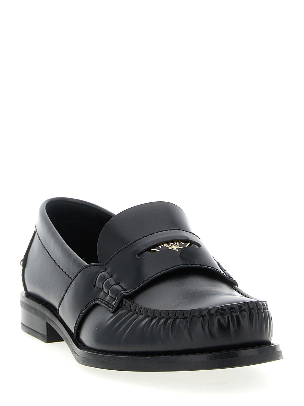 Prada | Black Calfskin Slip-On Loafers