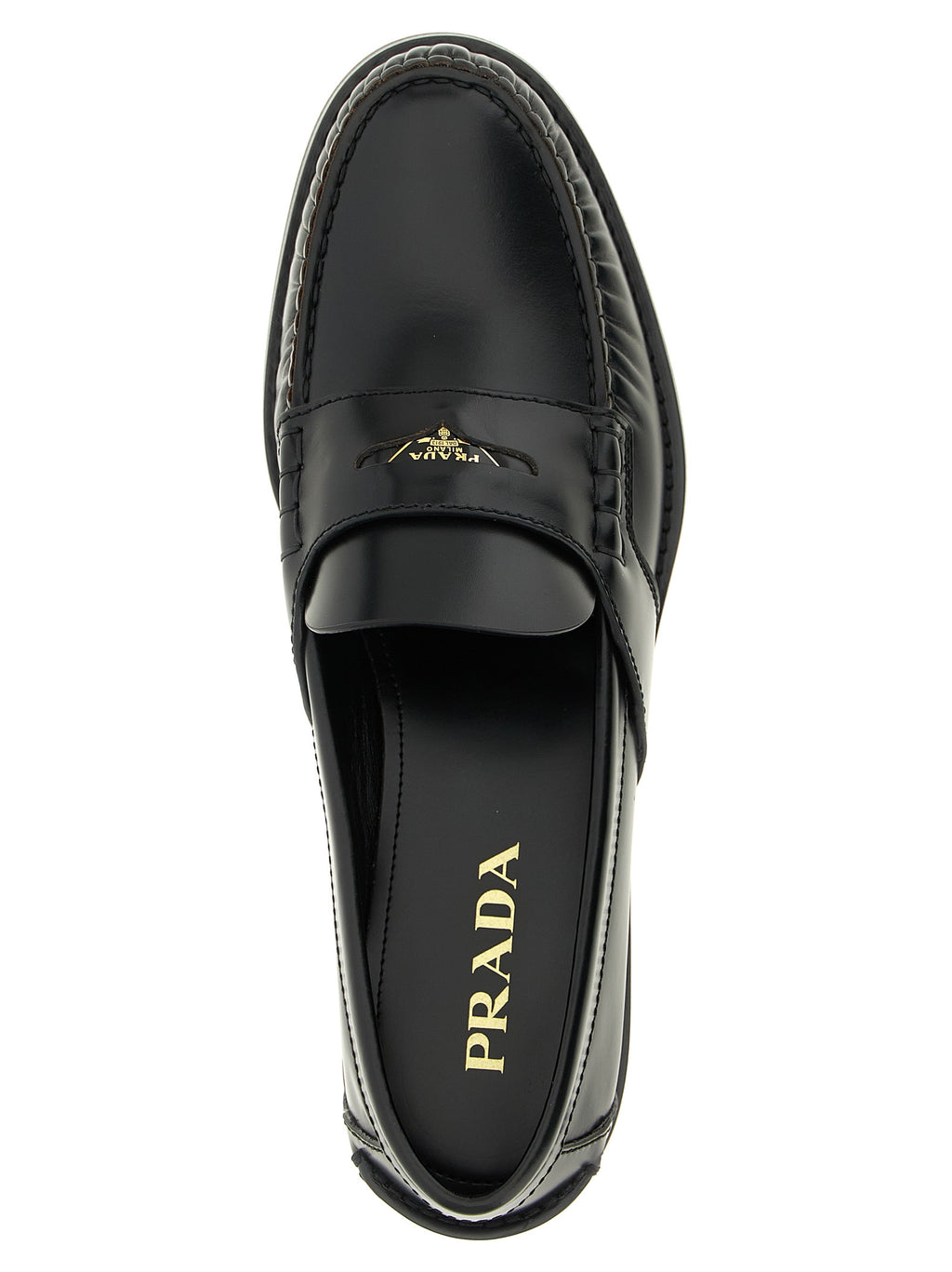 Prada | Black Calfskin Slip-On Loafers