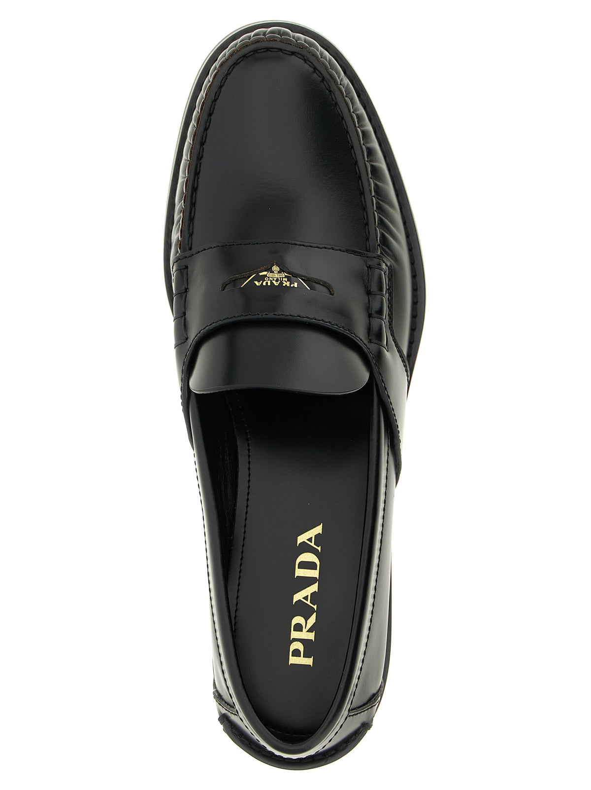 Prada | Black Calfskin Slip-On Loafers