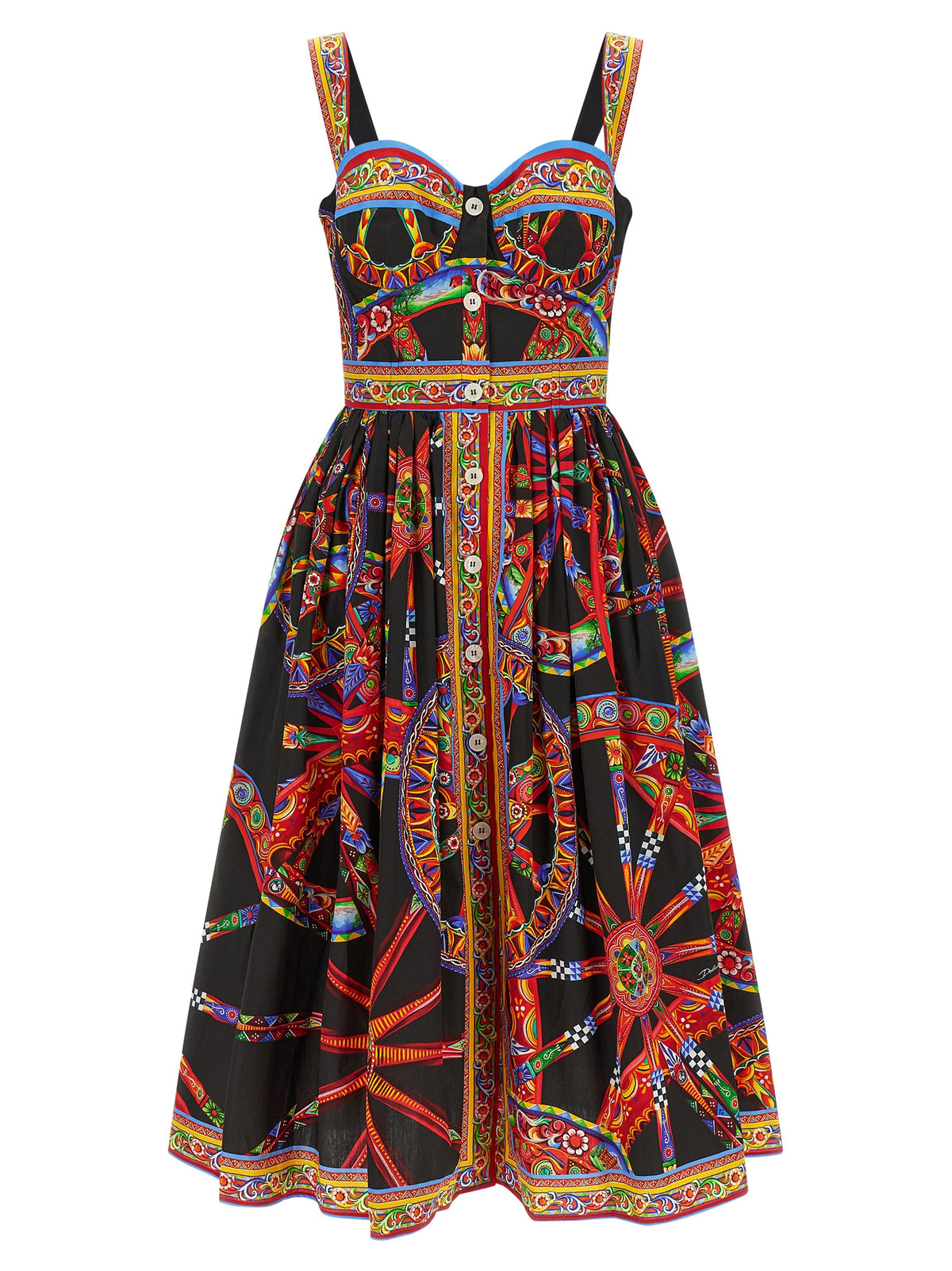 Dolce & Gabbana | Multicolor Cotton Midi Dress