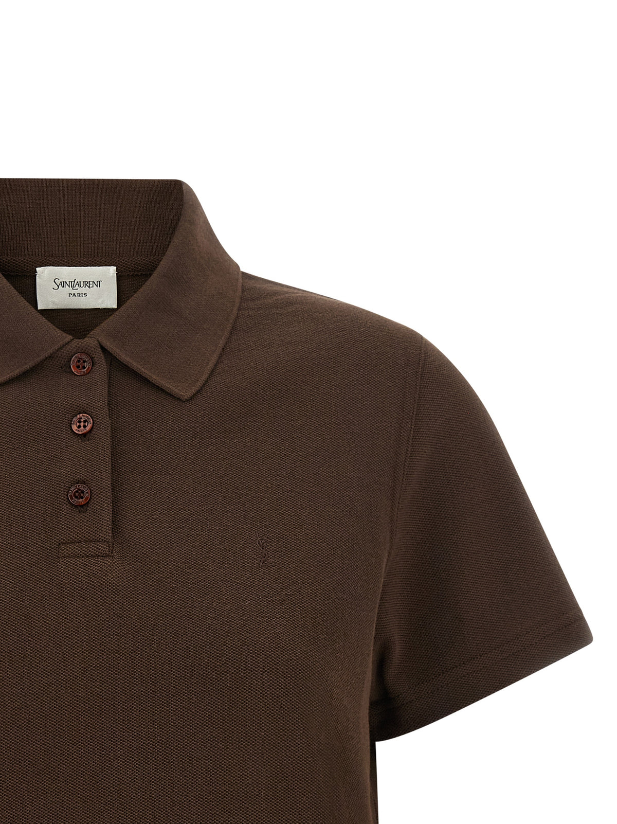 Saint Laurent | Brown Cotton Polo Shirt