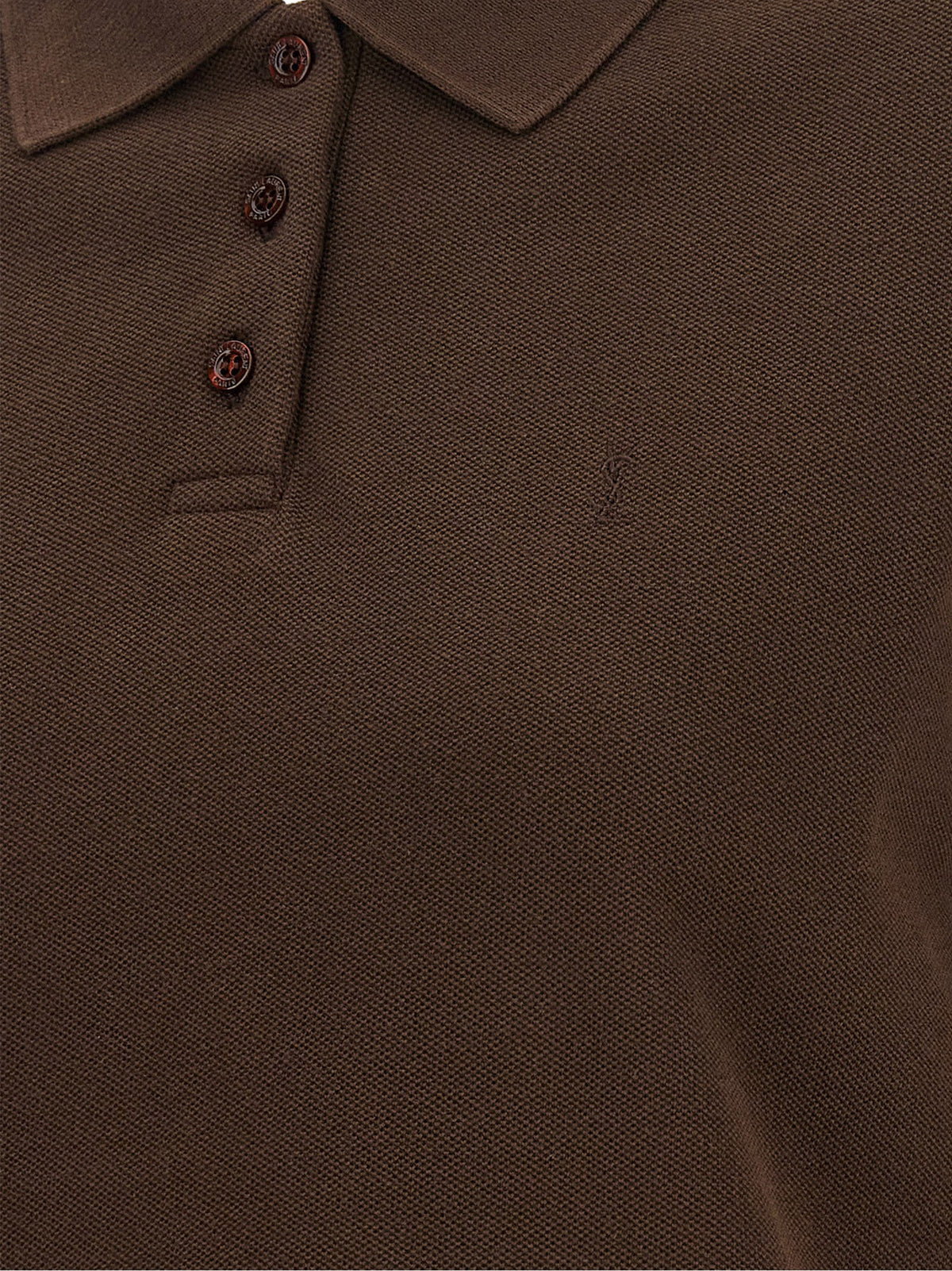 Saint Laurent | Brown Cotton Polo Shirt