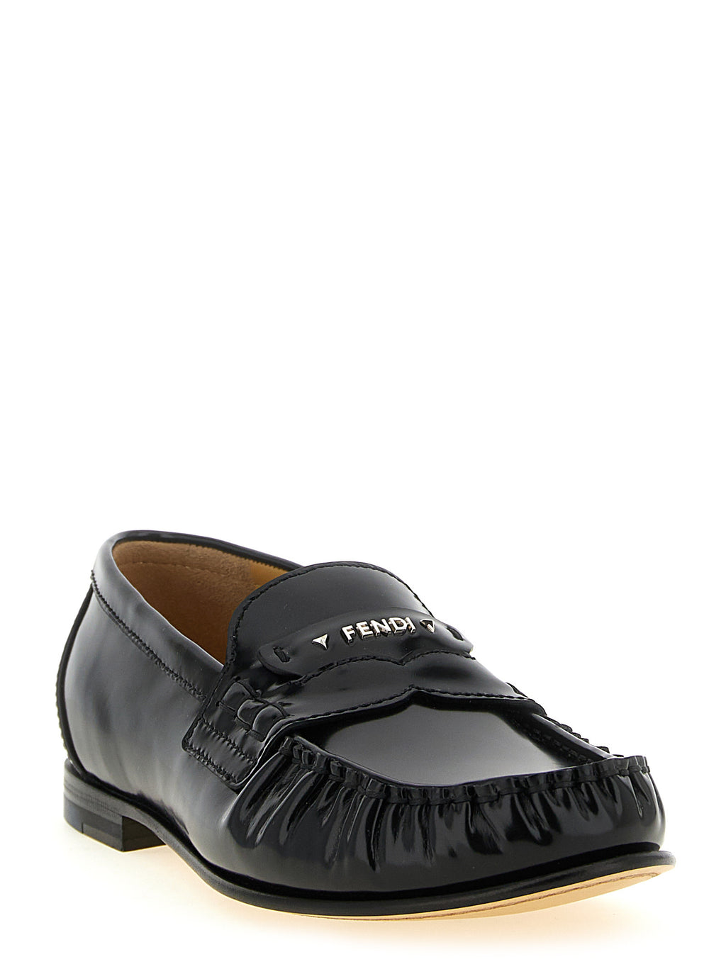 Fendi | Black Calfskin Slip-On Loafers