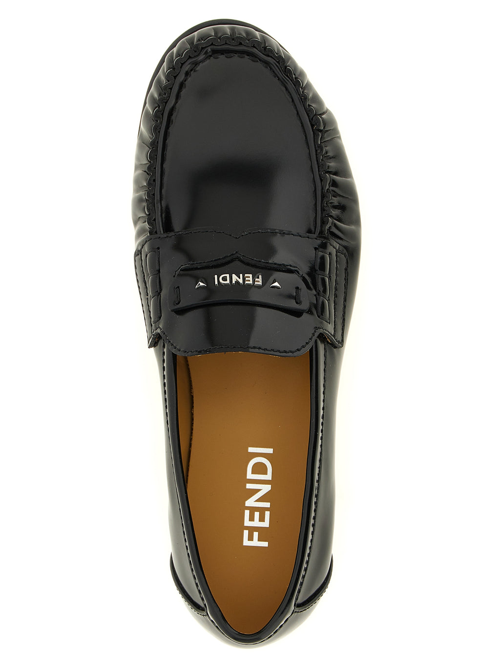 Fendi | Black Calfskin Slip-On Loafers