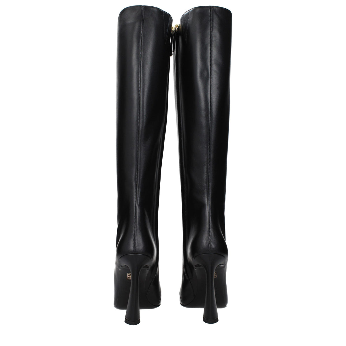 Versace | Black Leather High Heel Boots