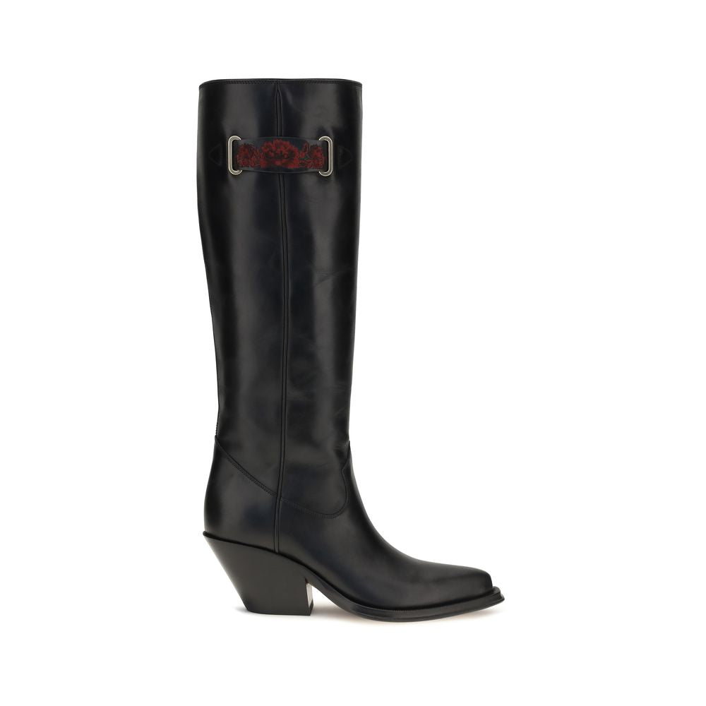 Chloé | Black Calf Leather Bos Taurus Over The Knee