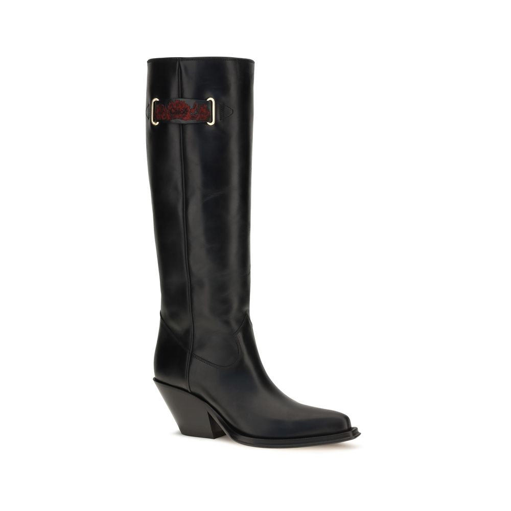 Chloé | Black Calf Leather Bos Taurus Over The Knee