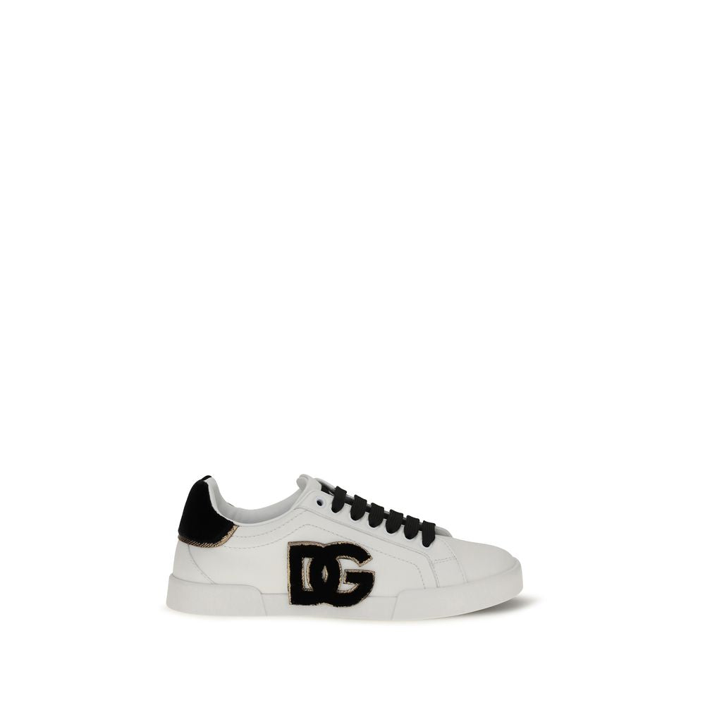 Dolce & Gabbana | White Calf Leather Bos Taurus Low Top Sneakers