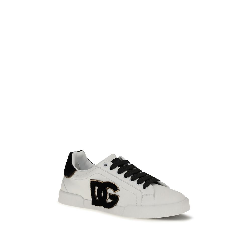 Dolce & Gabbana | White Calf Leather Bos Taurus Low Top Sneakers