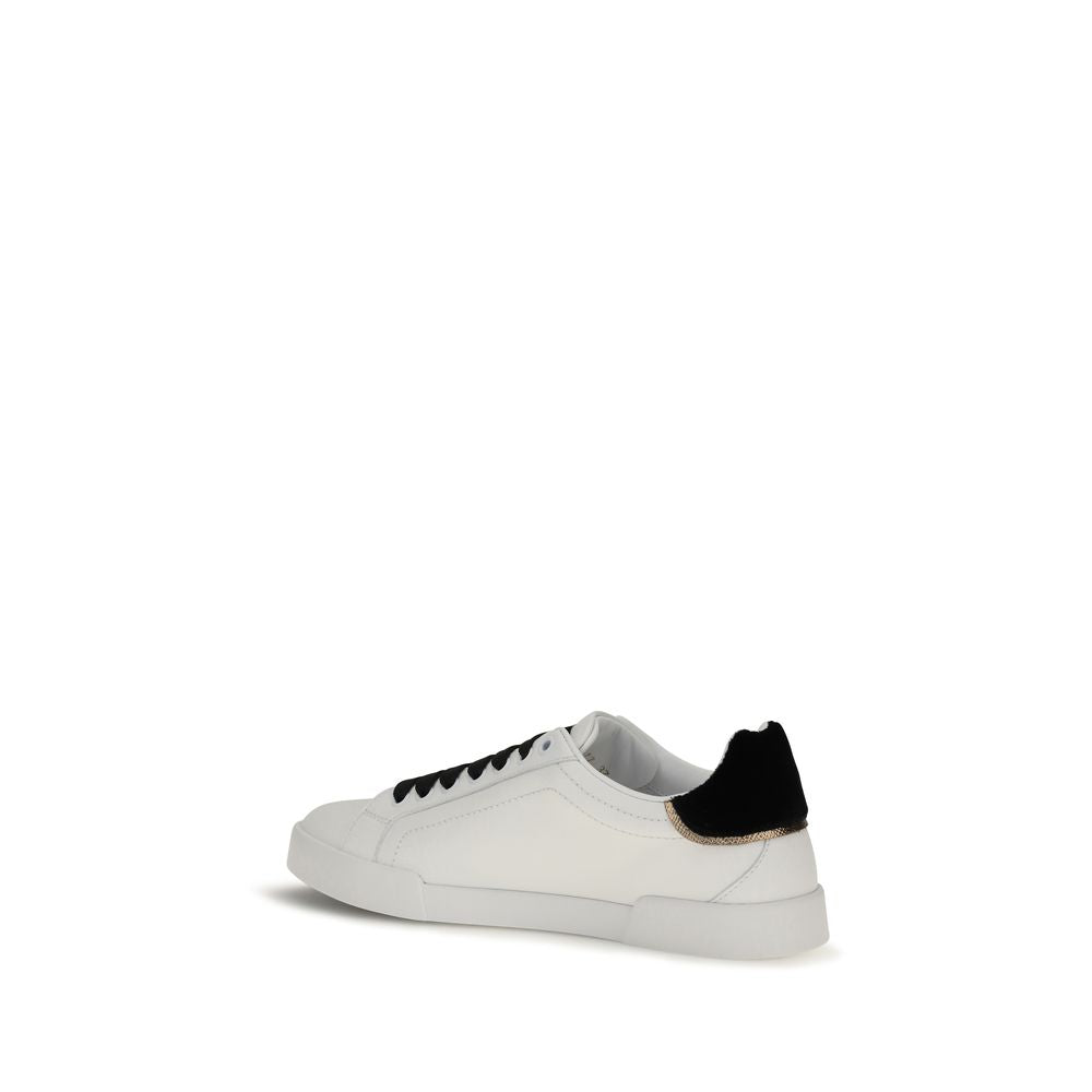 Dolce & Gabbana | White Calf Leather Bos Taurus Low Top Sneakers