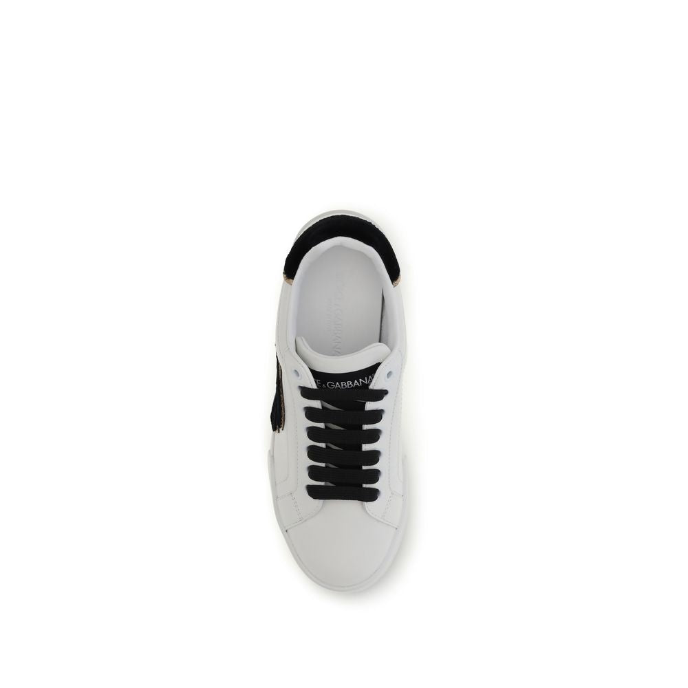 Dolce & Gabbana | White Calf Leather Bos Taurus Low Top Sneakers