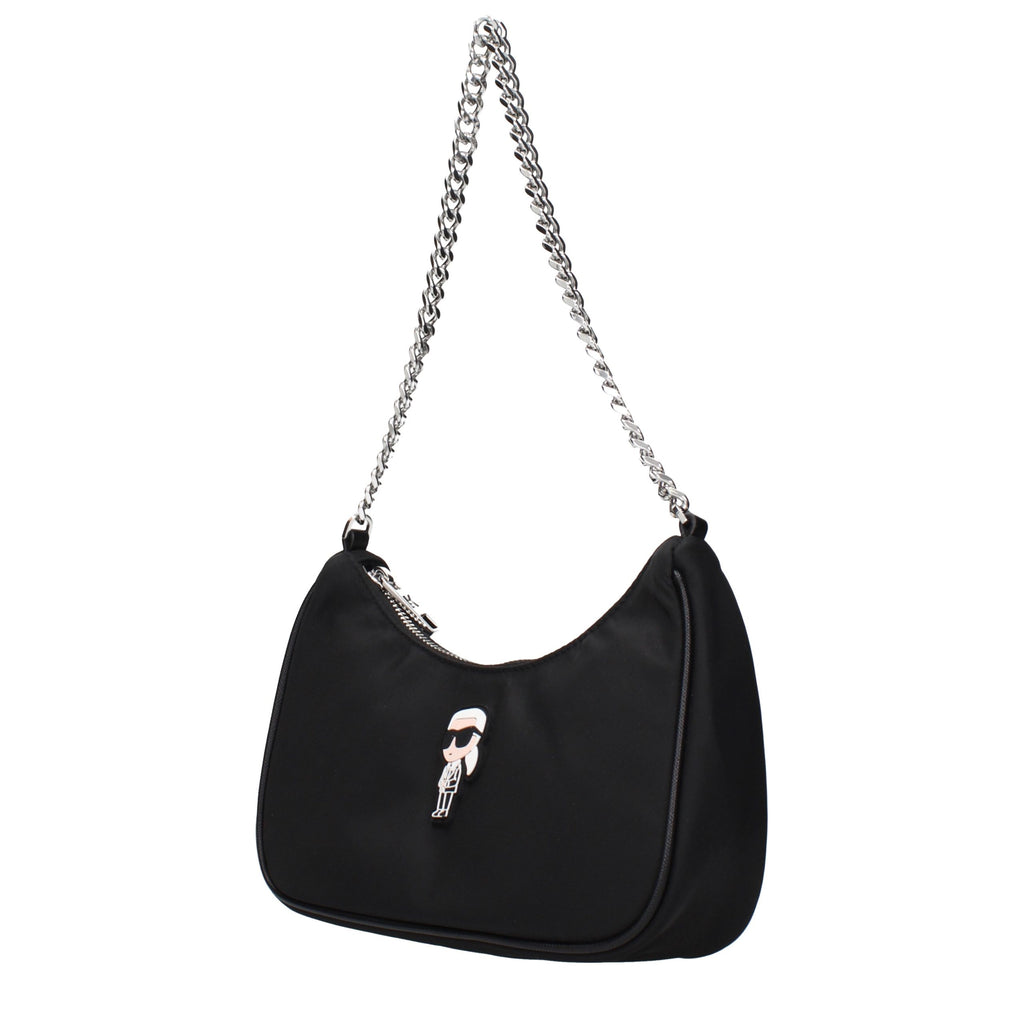 Karl Lagerfeld | Black Fabric Shoulder Bag