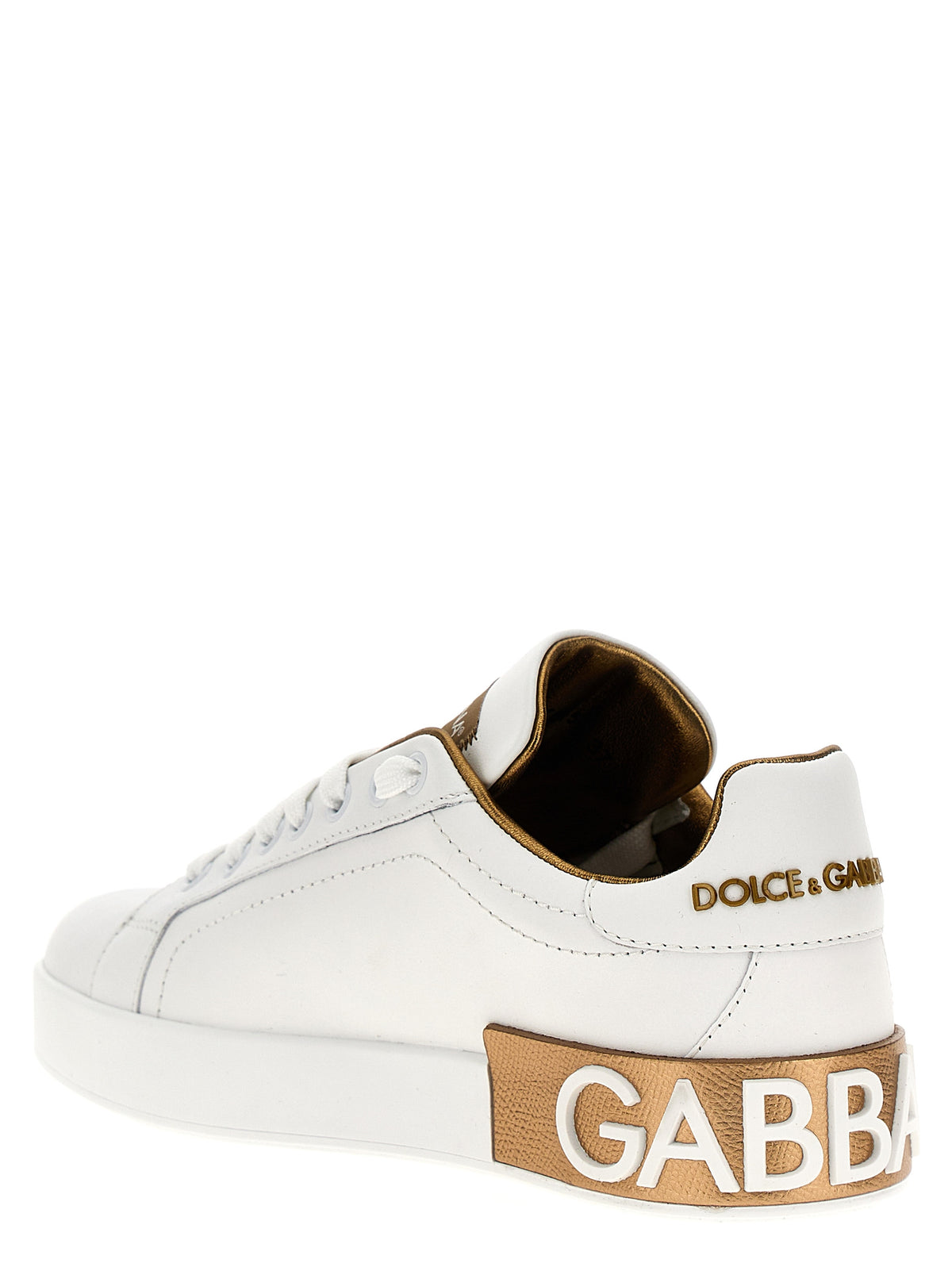 Dolce & Gabbana | Gold Calfskin Low Top Sneakers