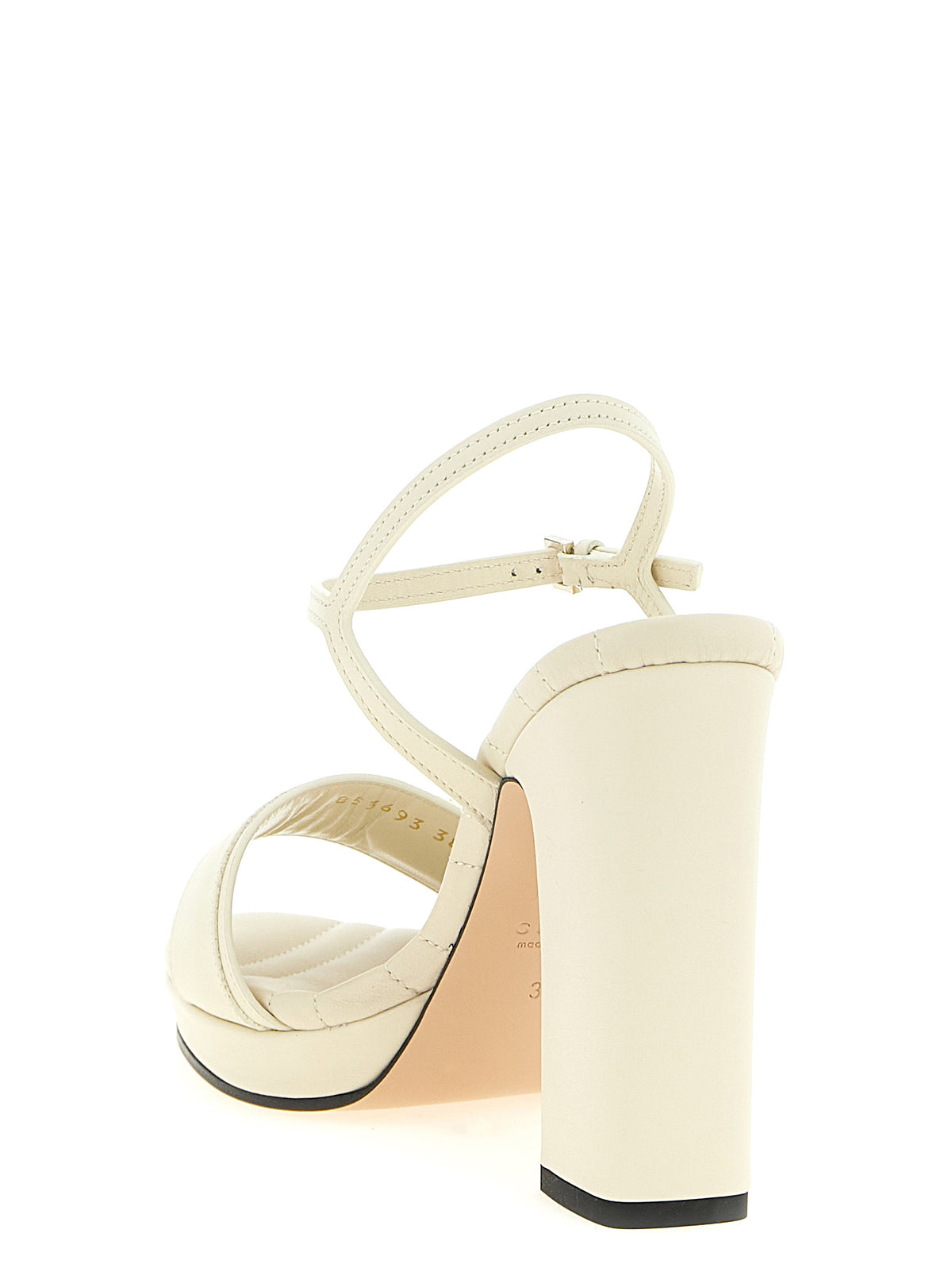 Gucci | White Calfskin Stiletto Heel Sandals