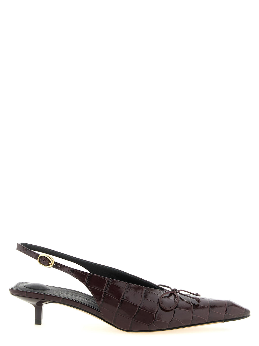 Jacquemus | Bordeaux Calfskin Mid Heel Pumps