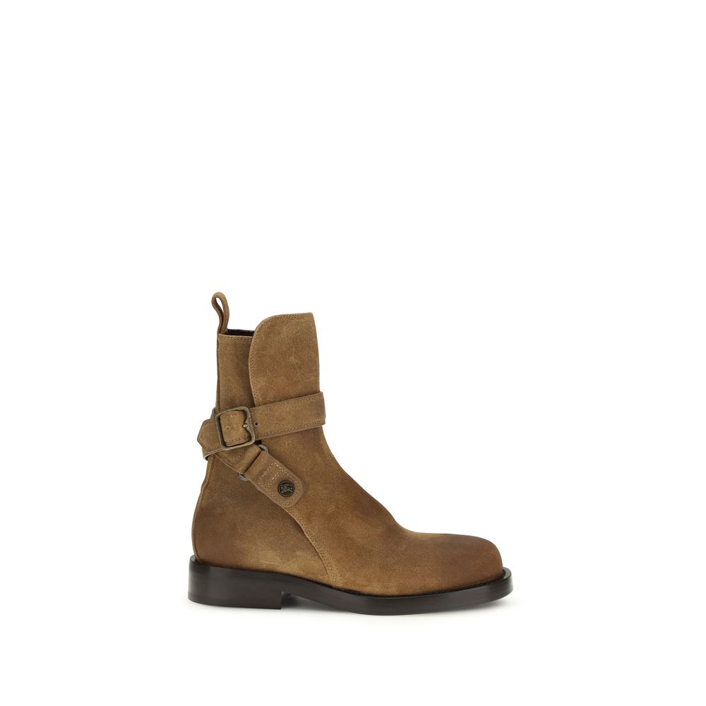 Burberry | Brown Calf Leather Bos Taurus Lace-Up Boots