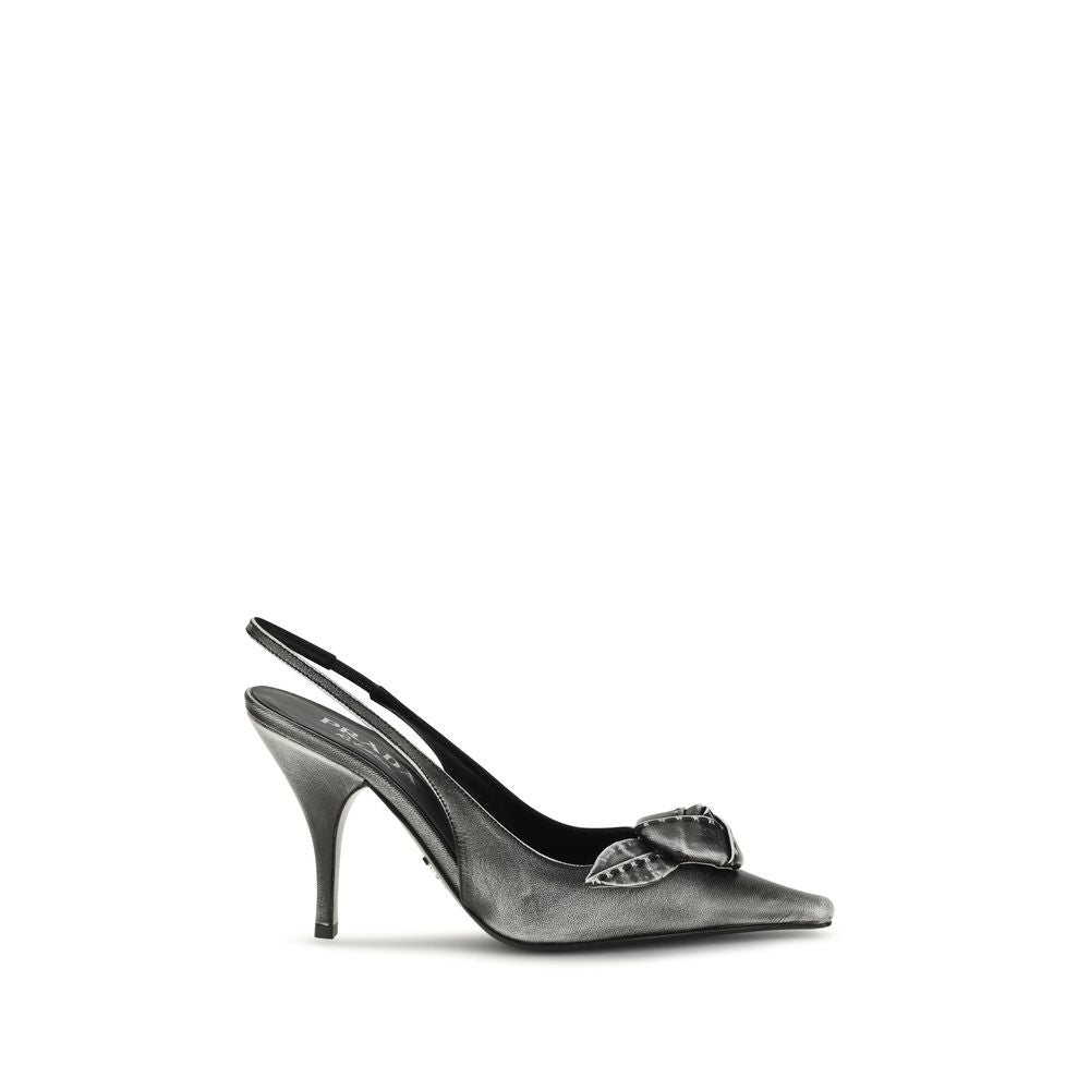Prada | Gray Goatskin High Heel Pumps