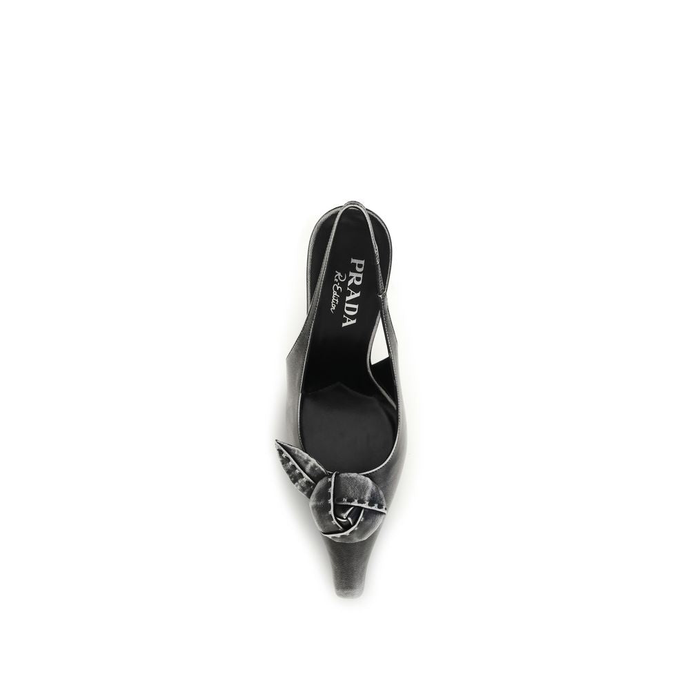 Prada | Gray Goatskin High Heel Pumps