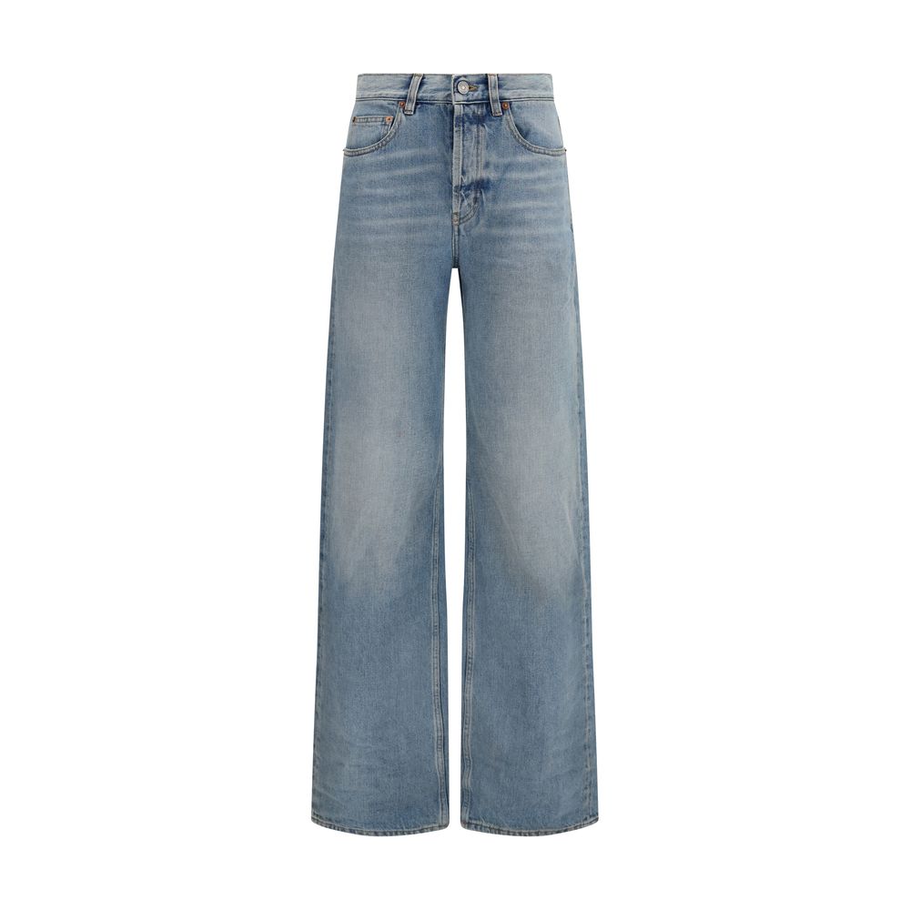 Saint Laurent | Blue Cotton High-Waisted Jean