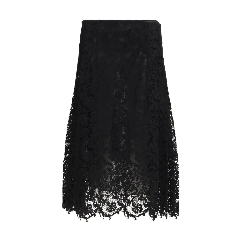 Fendi | Black Silk Midi Skirt