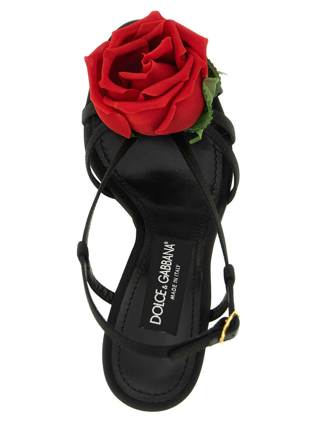 Dolce & Gabbana | Black Viscose Stiletto Heel Sandals