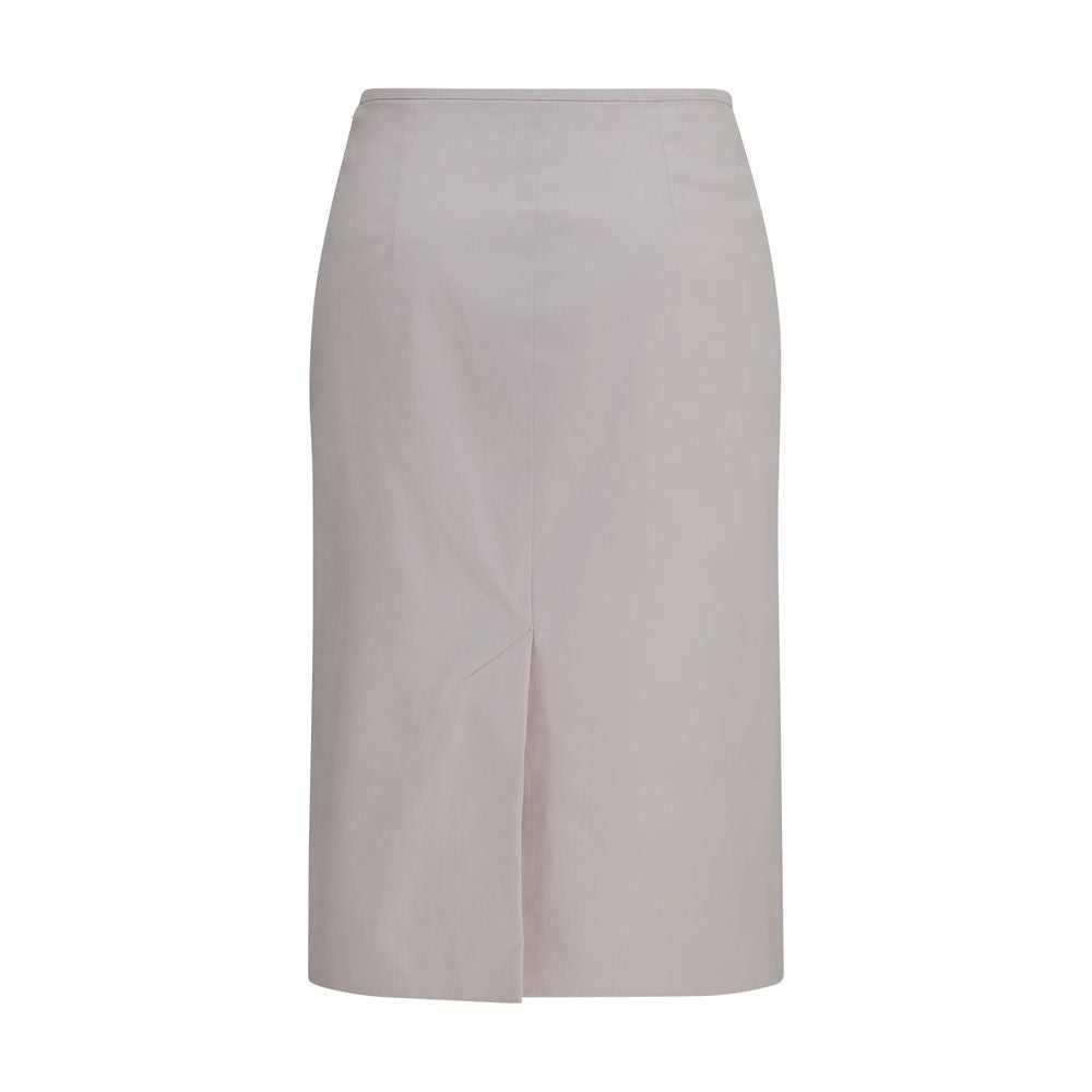 Miu Miu | Gray Cotton Midi Skirt