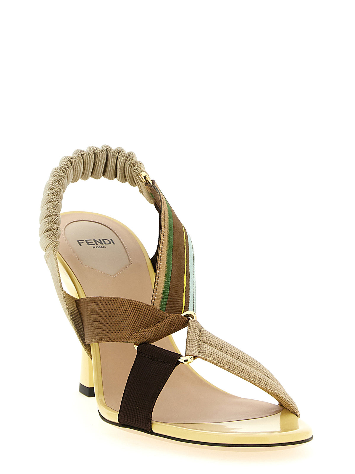Fendi | Multicolor Viscose Stiletto Heel Sandals
