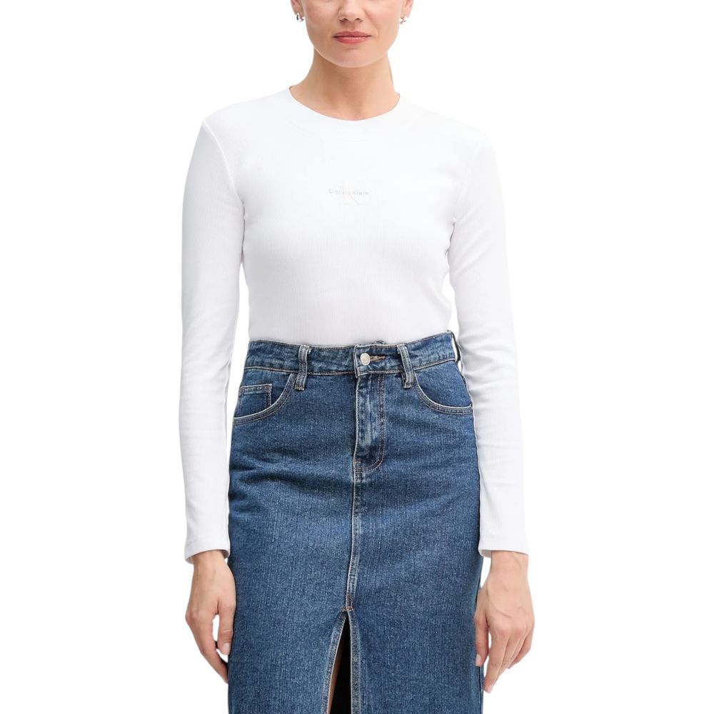 Calvin Klein Jeans | White Cotton Long Sleeve T-Shirt