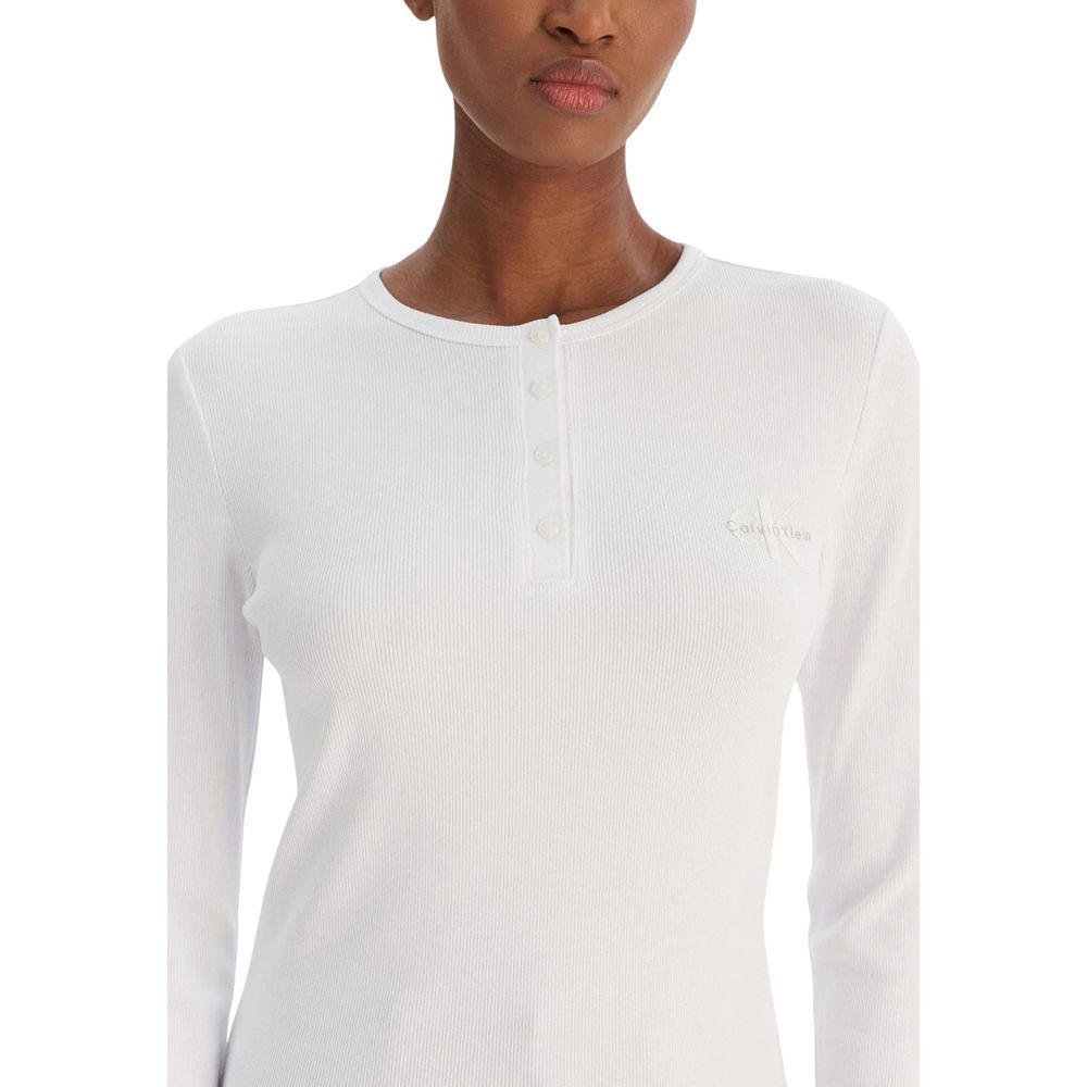 Calvin Klein Jeans | White Cotton Long Sleeve T-Shirt