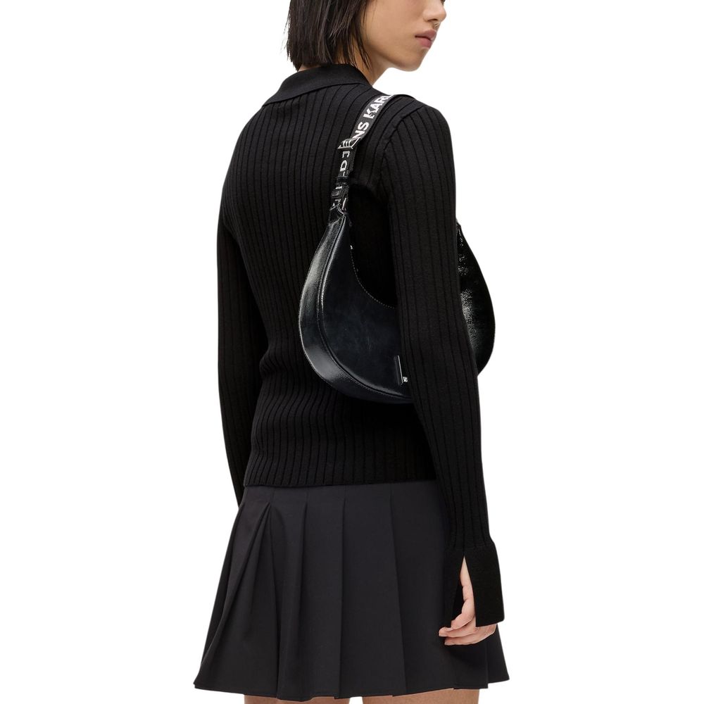 Karl Lagerfeld | Black Viscose Long Sleeve T-Shirt