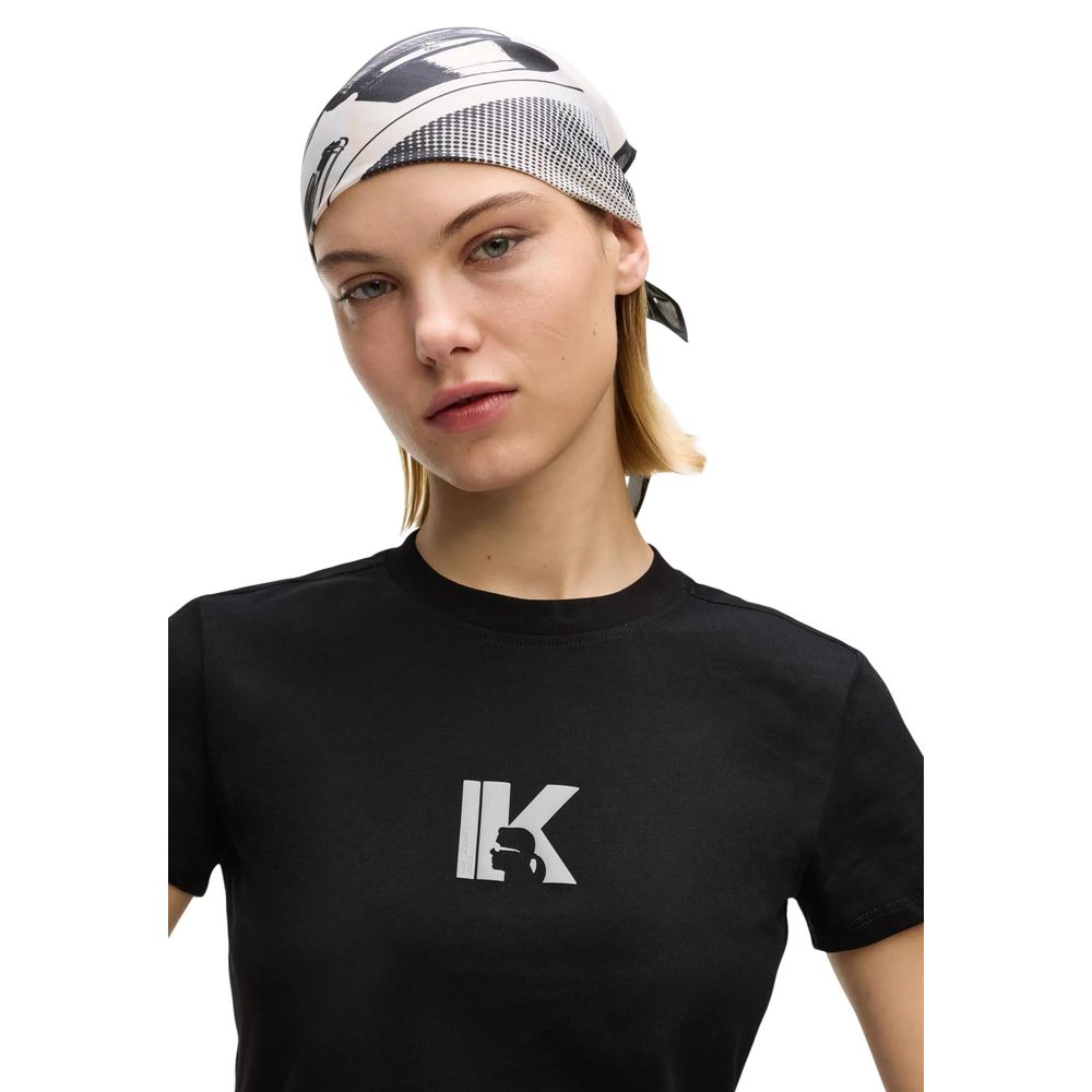 Karl Lagerfeld | Black Cotton T-Shirt