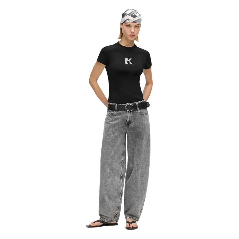 Karl Lagerfeld | Black Cotton T-Shirt