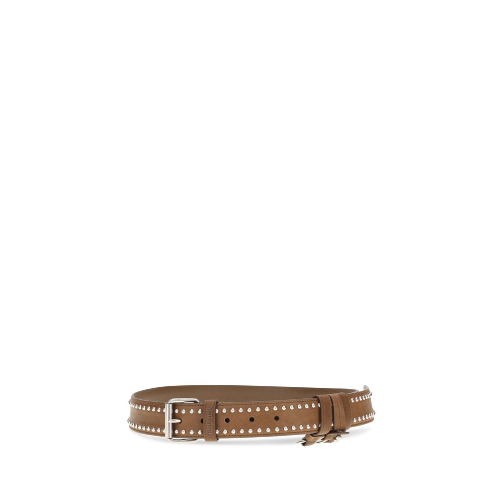 Miu Miu | Brown Suede Leather Regular Belt