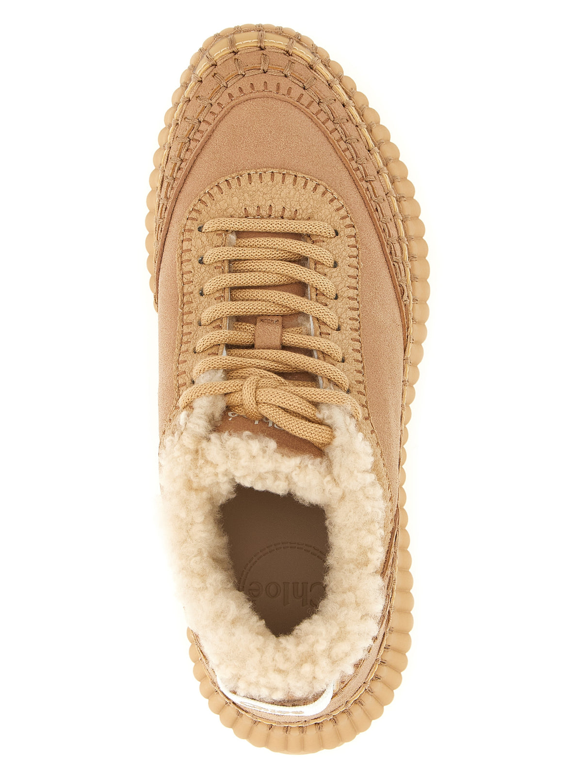 Chloé | Beige Lambskin Chunky Sneakers