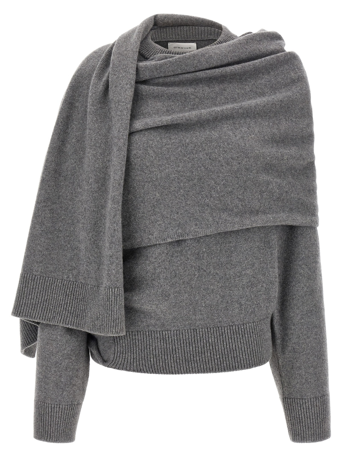 Armarium | Gray Scarf-Detail Sweater