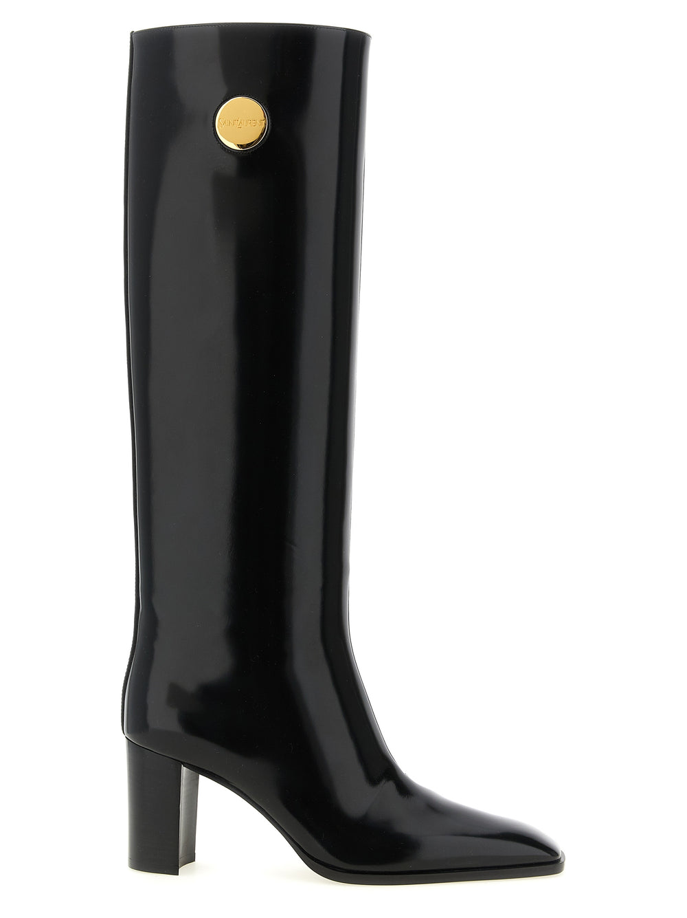 Saint Laurent | Black Calfskin Over The Knee