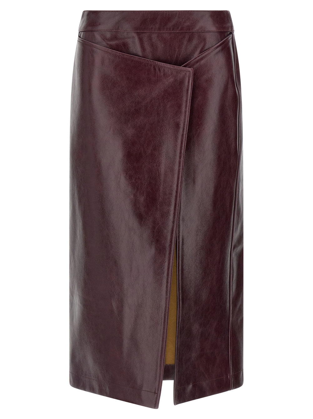 Armarium | Bordeaux Cowhide Midi Skirt