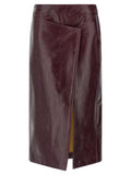 Armarium | Bordeaux Cowhide Midi Skirt