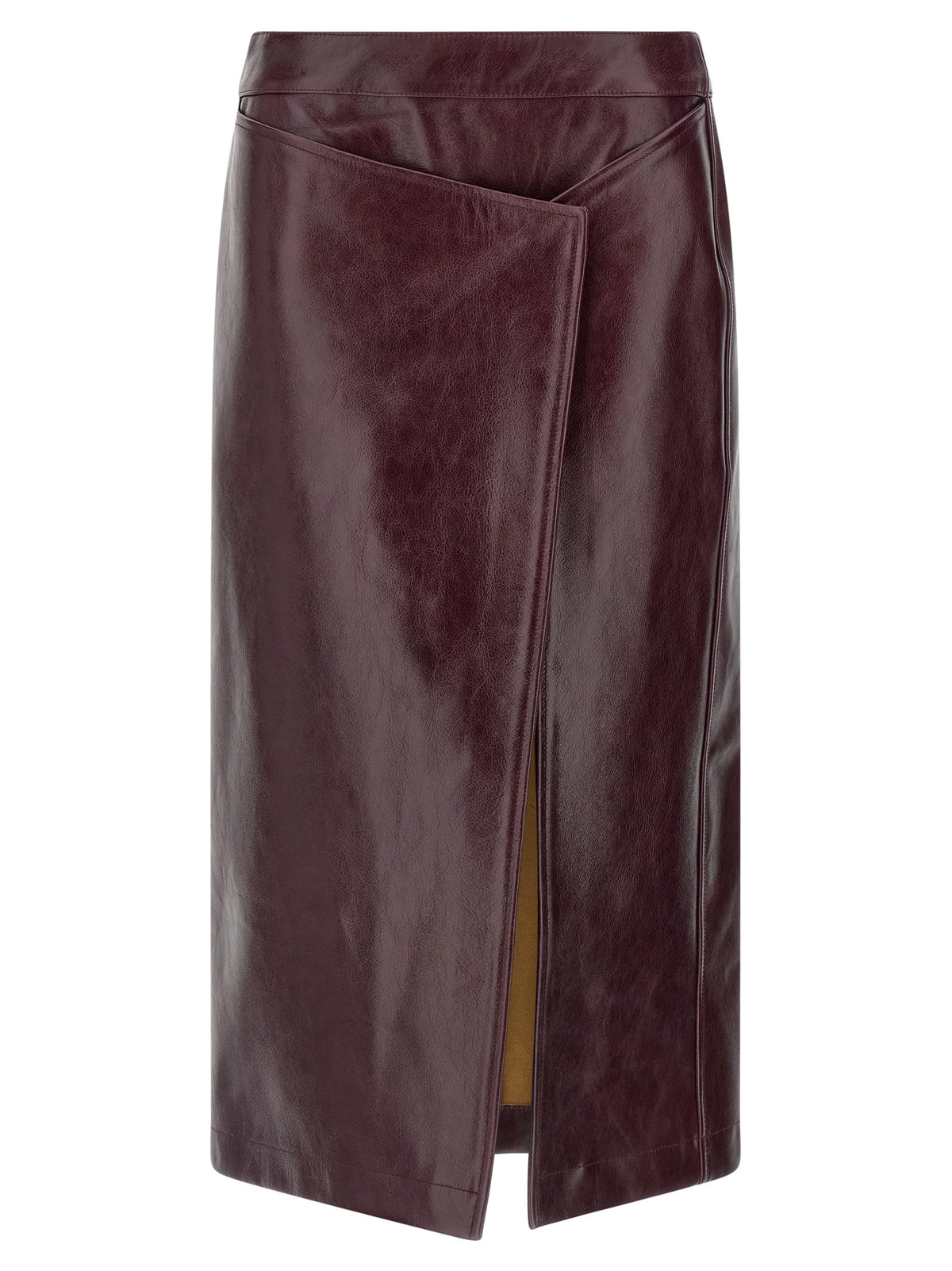 Armarium | Bordeaux Cowhide Midi Skirt