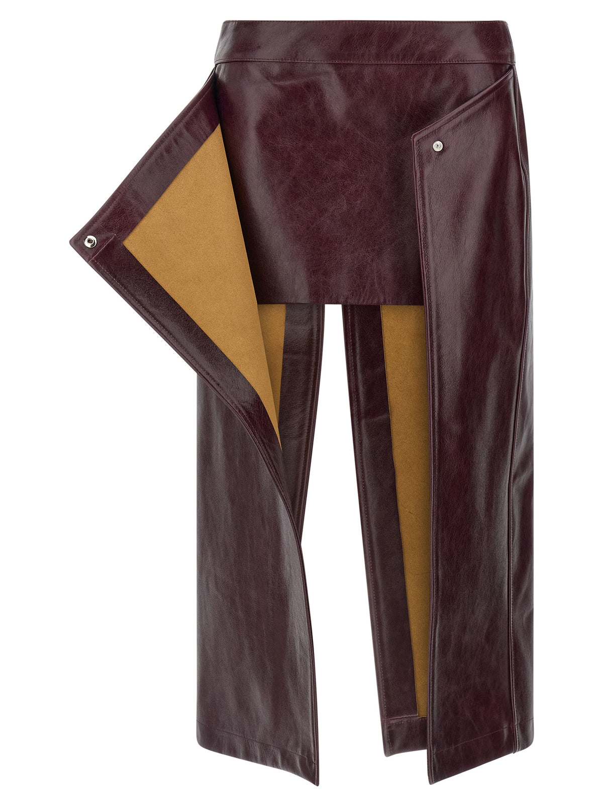 Armarium | Bordeaux Cowhide Midi Skirt