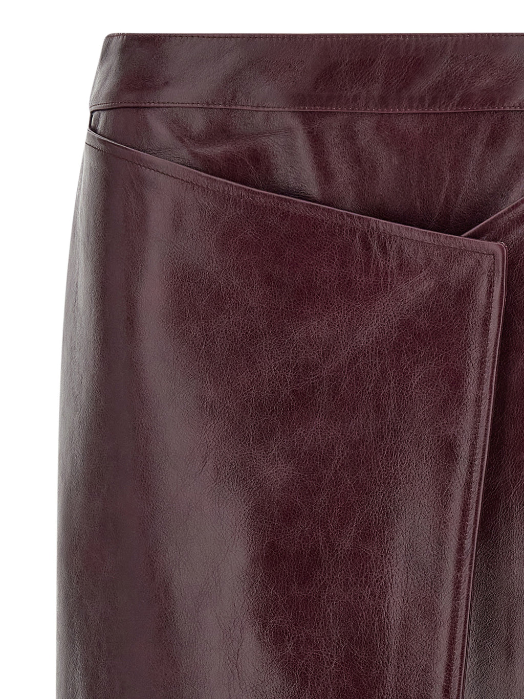 Armarium | Bordeaux Cowhide Midi Skirt