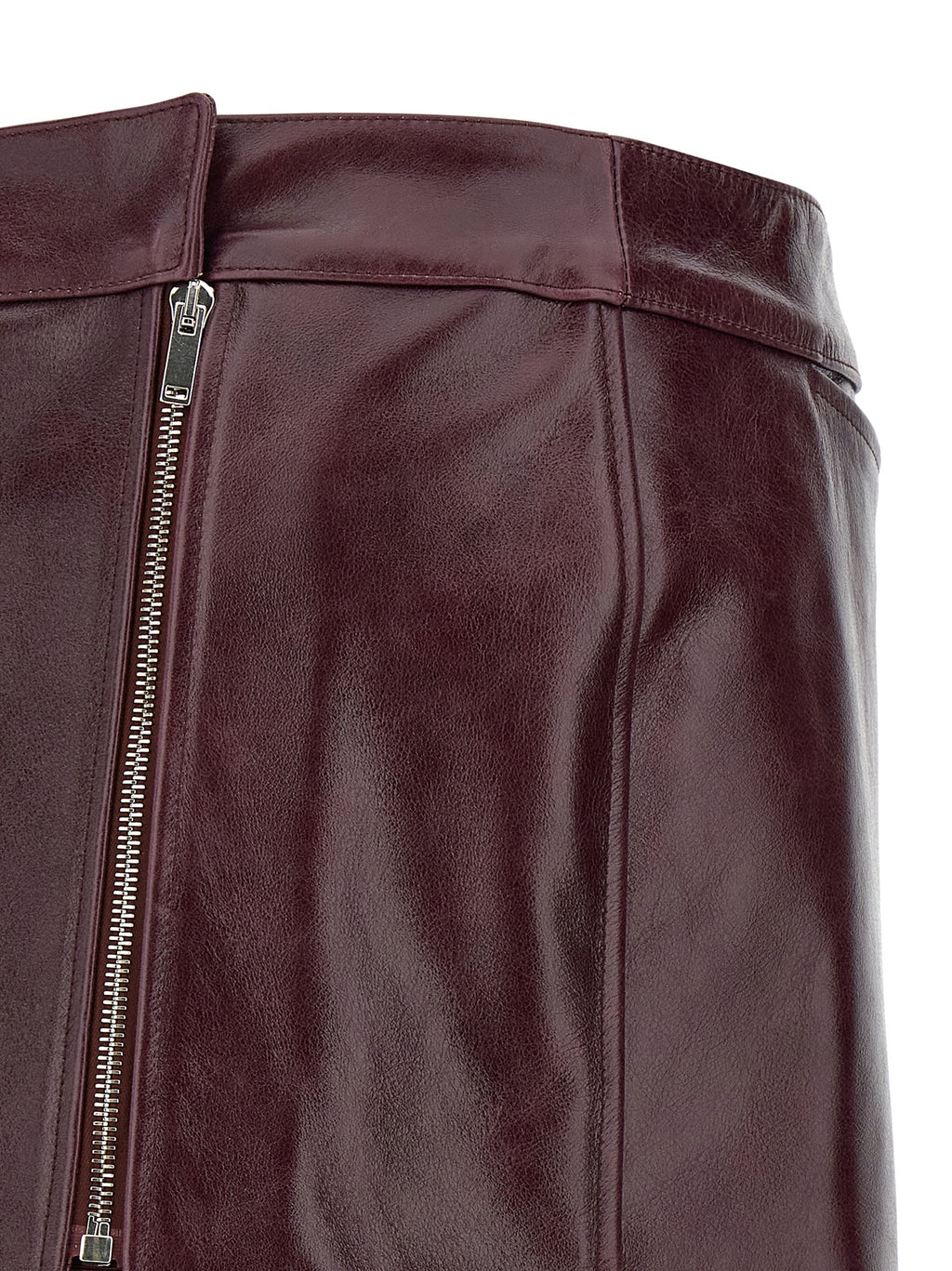 Armarium | Bordeaux Cowhide Midi Skirt