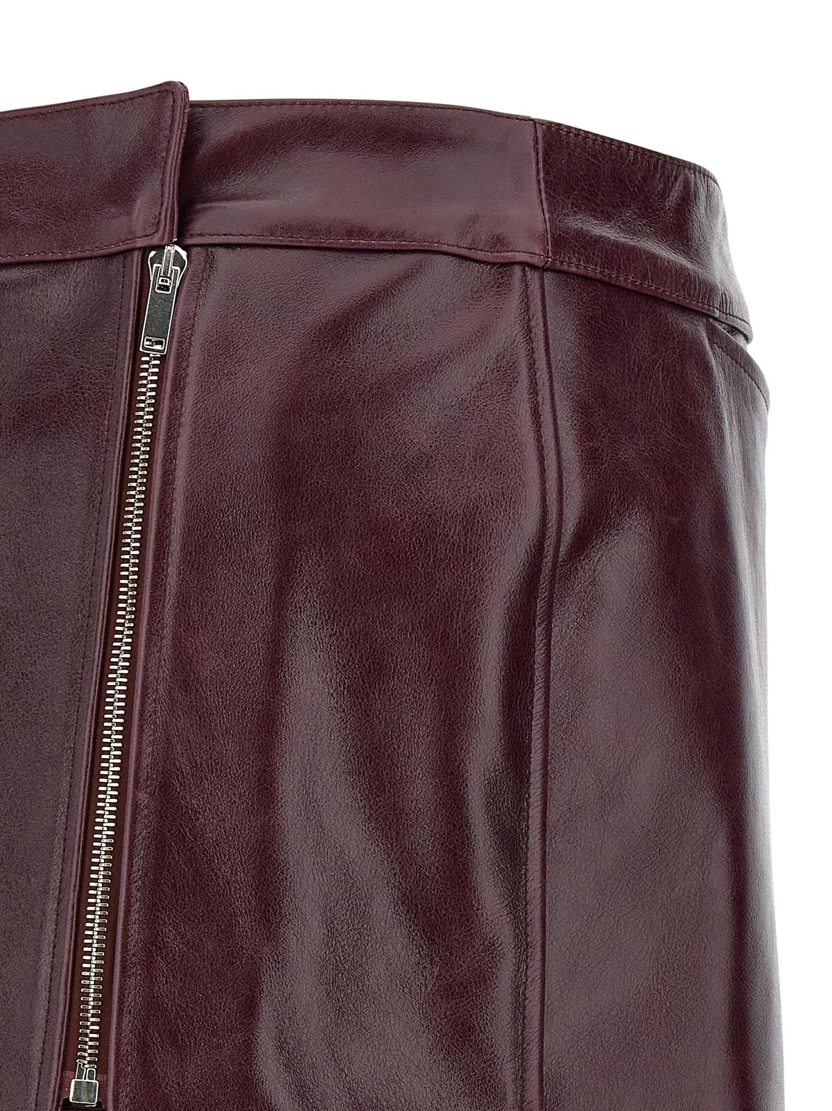 Armarium | Bordeaux Cowhide Midi Skirt