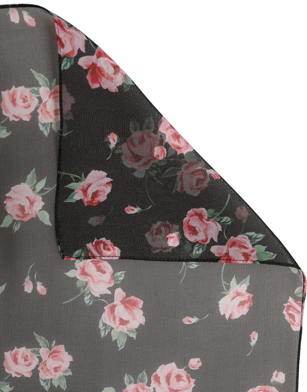 Dolce & Gabbana | Black Silk Floral Chiffon Long Stole Scarf