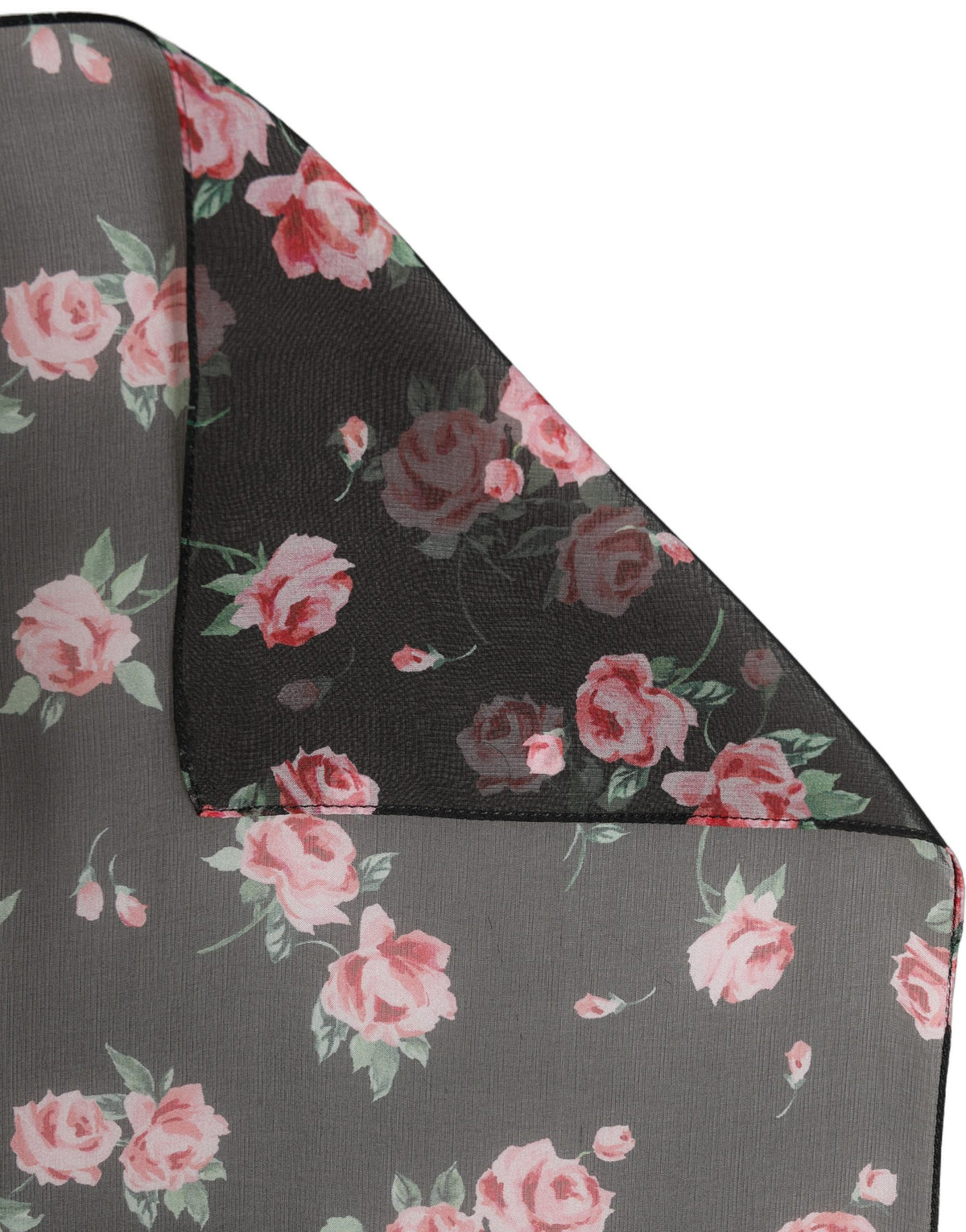 Dolce & Gabbana | Black Silk Floral Chiffon Long Stole Scarf