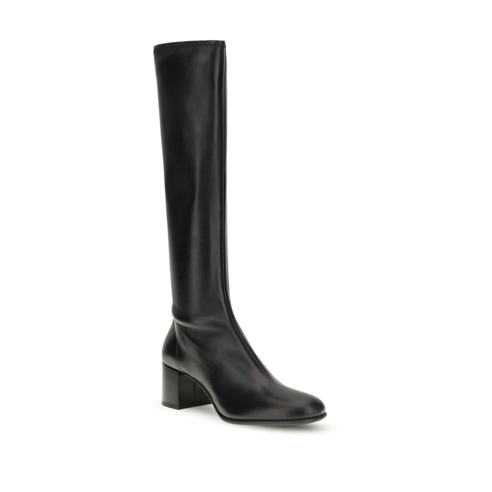 Prada | Black Rubber High Heel Boots