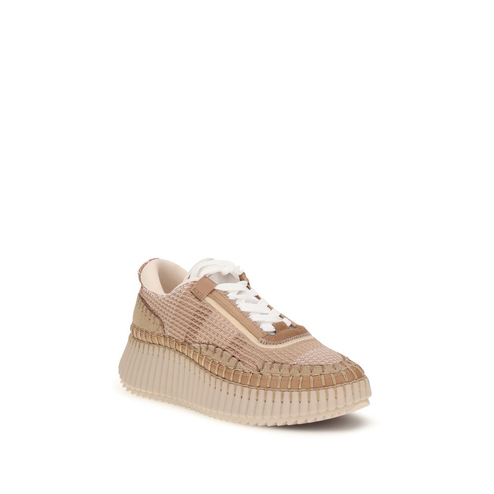 Chloé | Beige Nylon Athletic Sneakers
