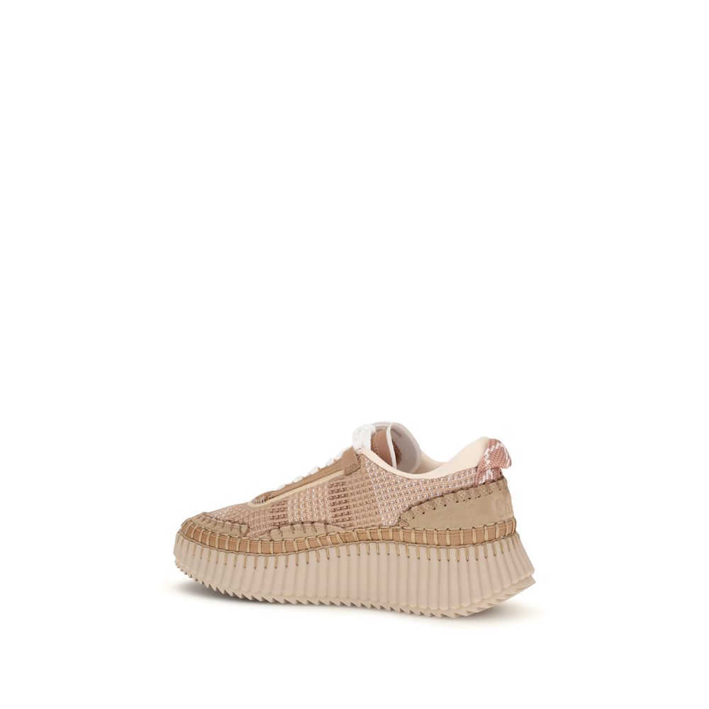 Chloé | Beige Nylon Athletic Sneakers
