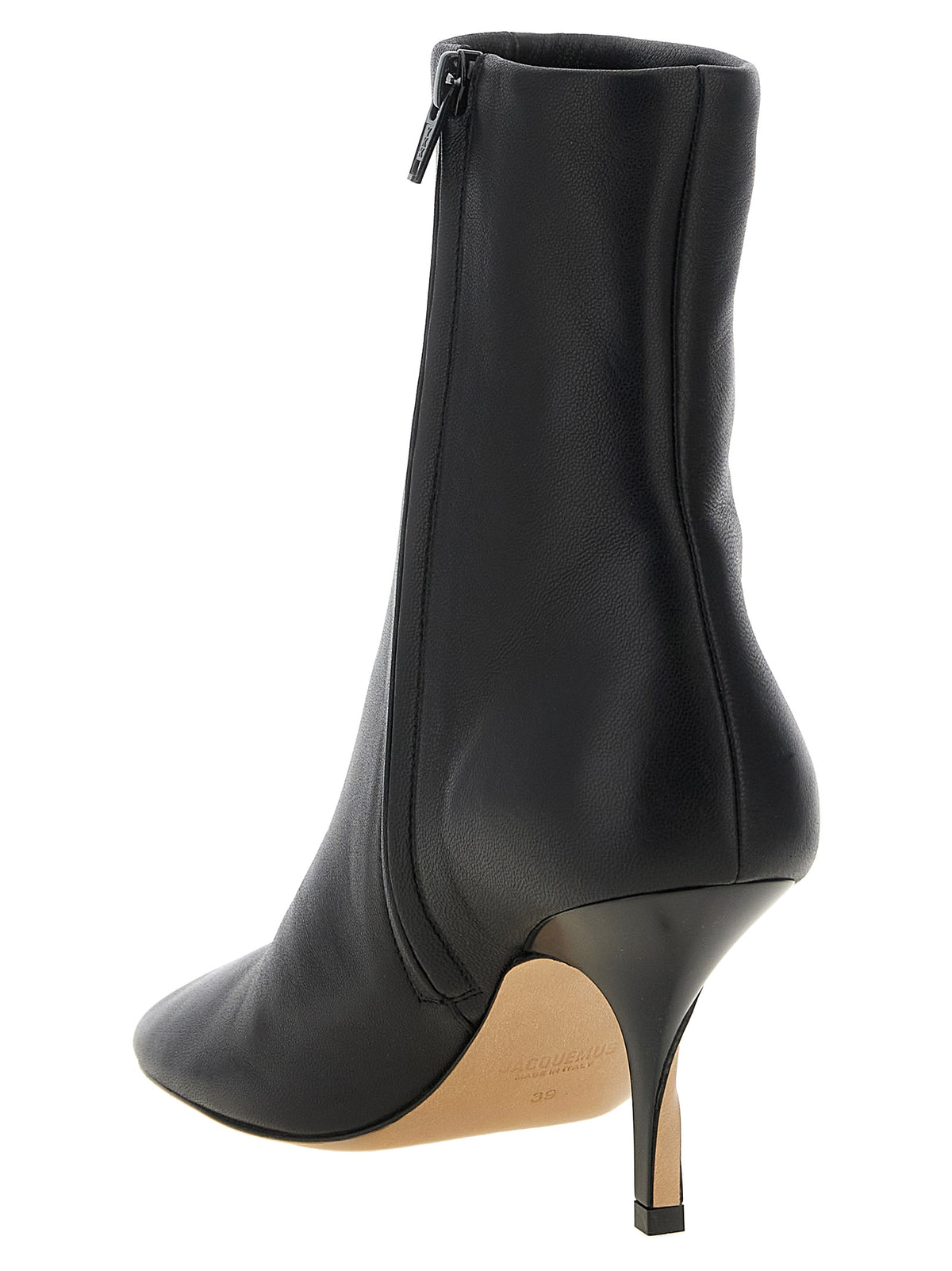 Jacquemus | Black Lamb Leather Ankle Boots